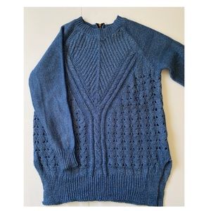 Paper crane Oversized knit pullover blue gray M